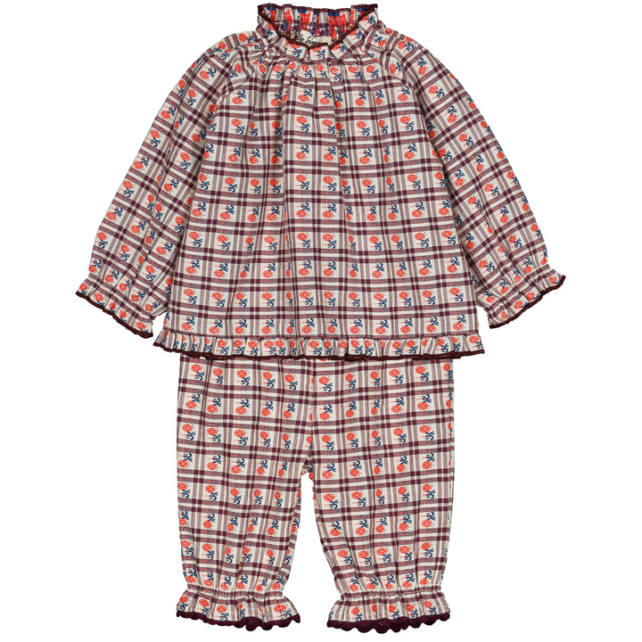 Maline Baby Set in Camelia Check