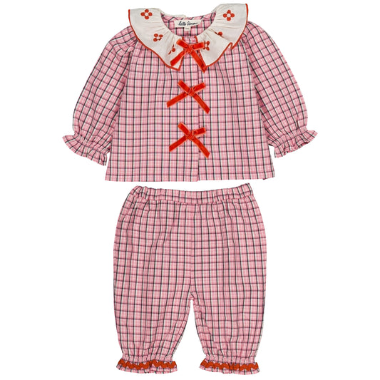 Myrtille Baby Set in Pink Check