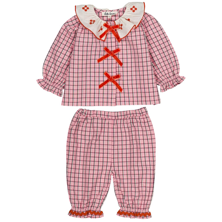 Myrtille Baby Set in Pink Check