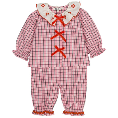 Myrtille Baby Set in Pink Check