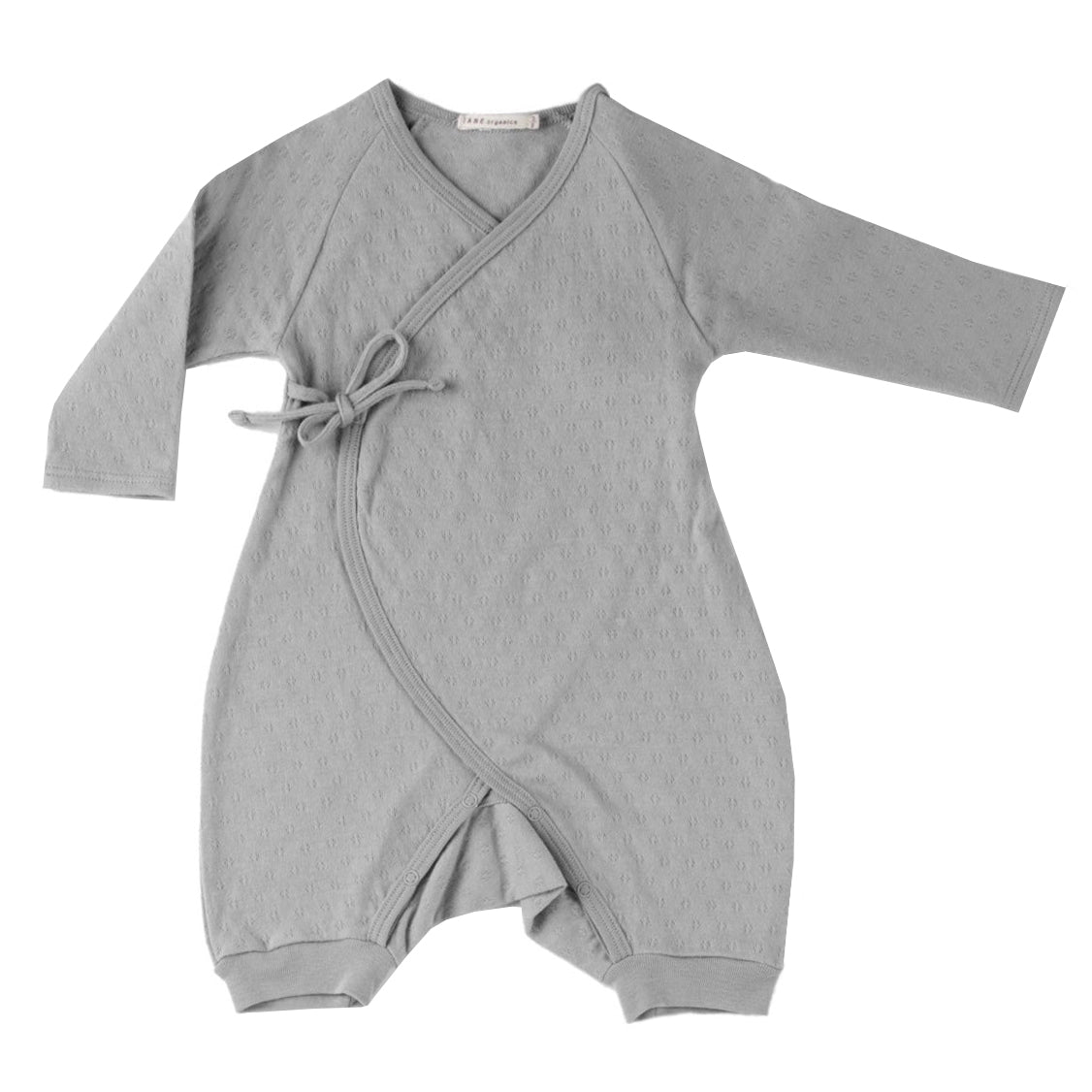 Pointelle Kimono Onesie - Graphite