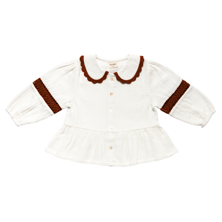 Olga Peplum Blouse in Brown