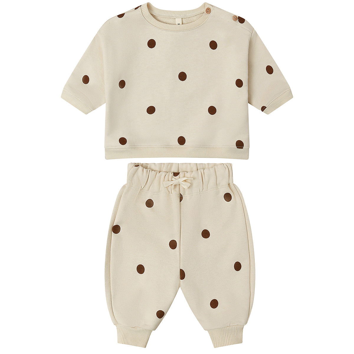 ORGANIC ZOO Undied Cotton Dots Sweatsuit - Ecru