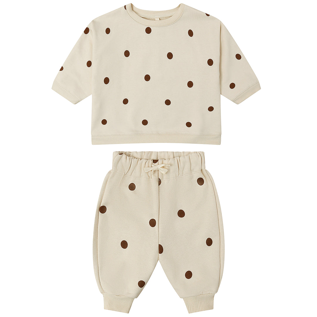 ORGANIC ZOO Undied Cotton Dots Sweatsuit - Ecru