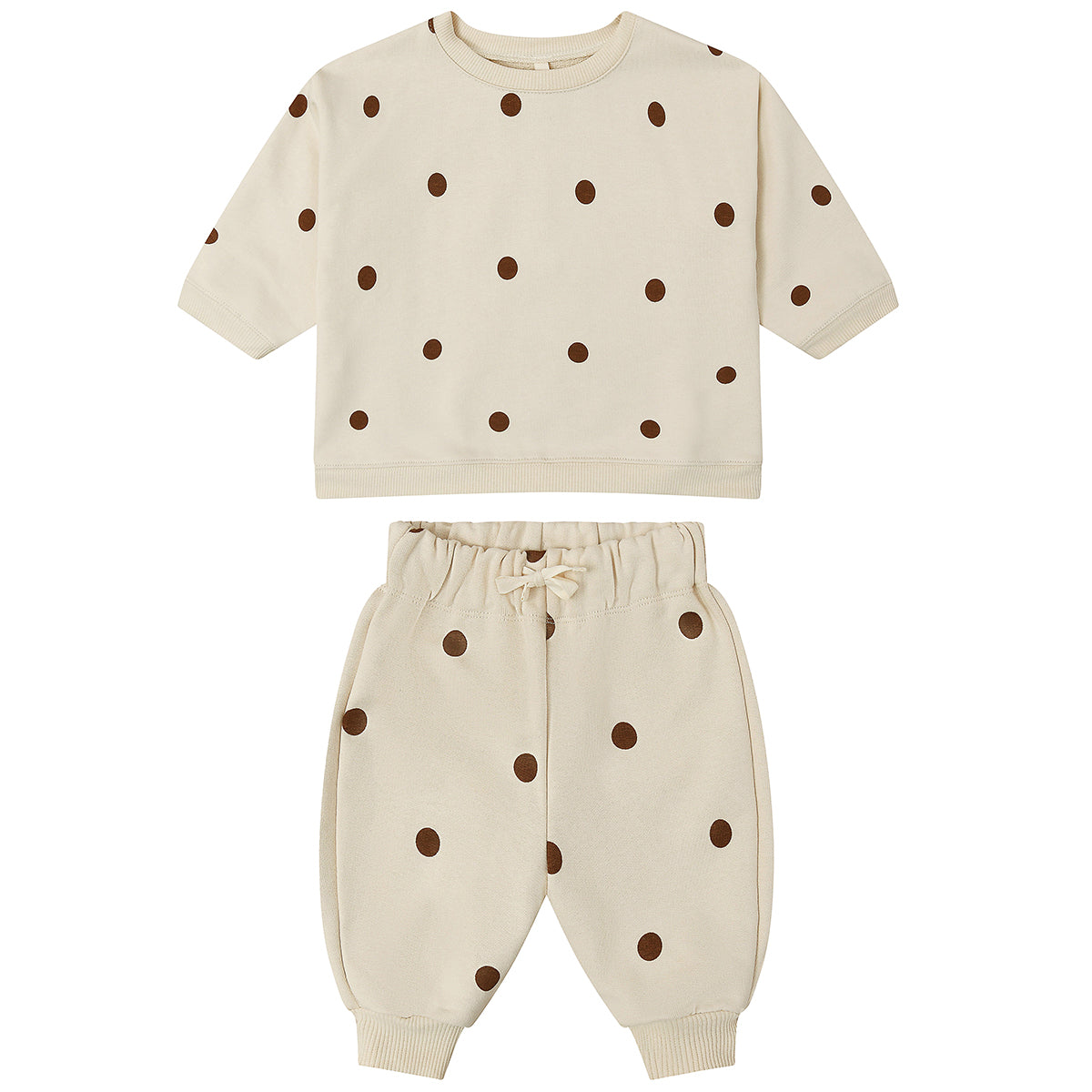 ORGANIC ZOO Undied Cotton Dots Sweatsuit - Ecru