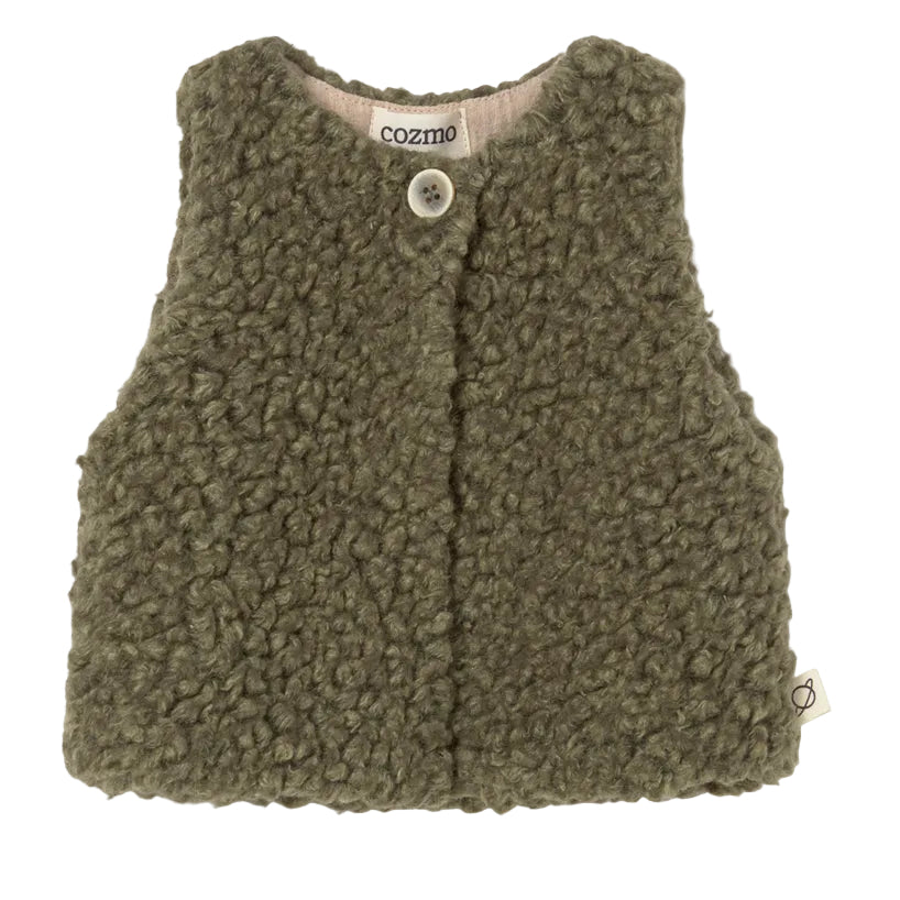Sherpa Knit Baby Vest in Green
