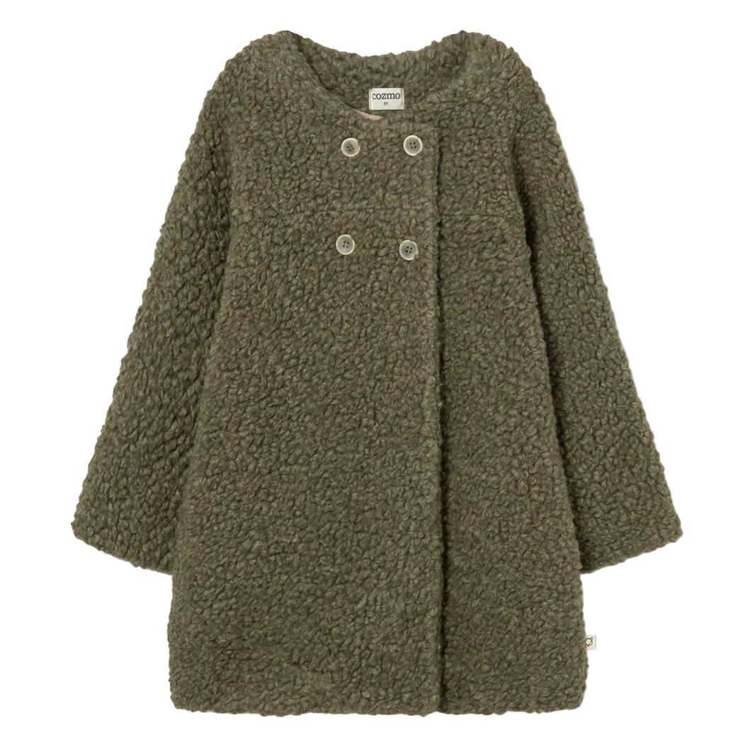 Sherpa Knit Coat in Green