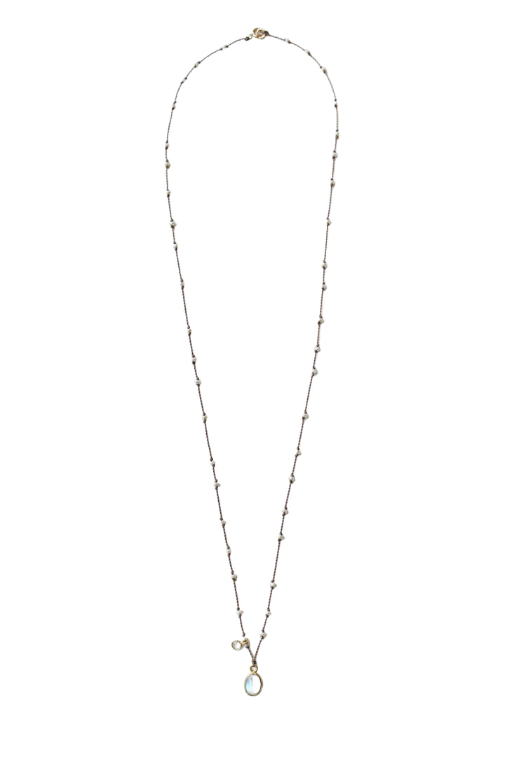You and Me Necklace with Rainbow Moonstone