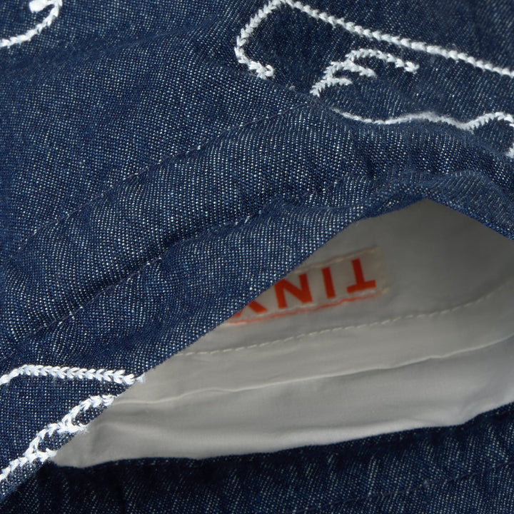 Big Swans Denim Bucket Bag in Dark Wash Denim