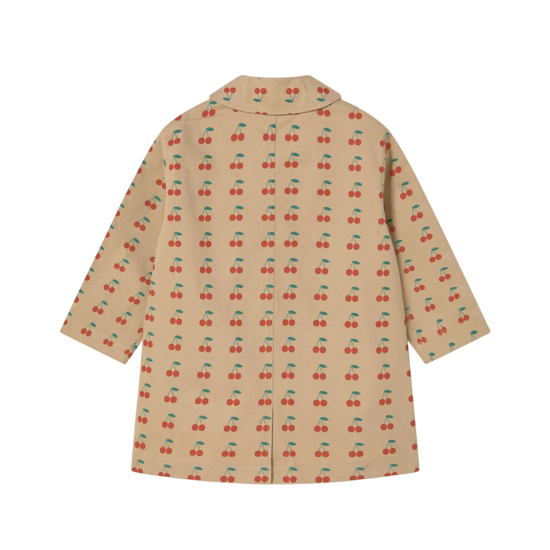 Cherries Trench Coat in Dark Vanilla