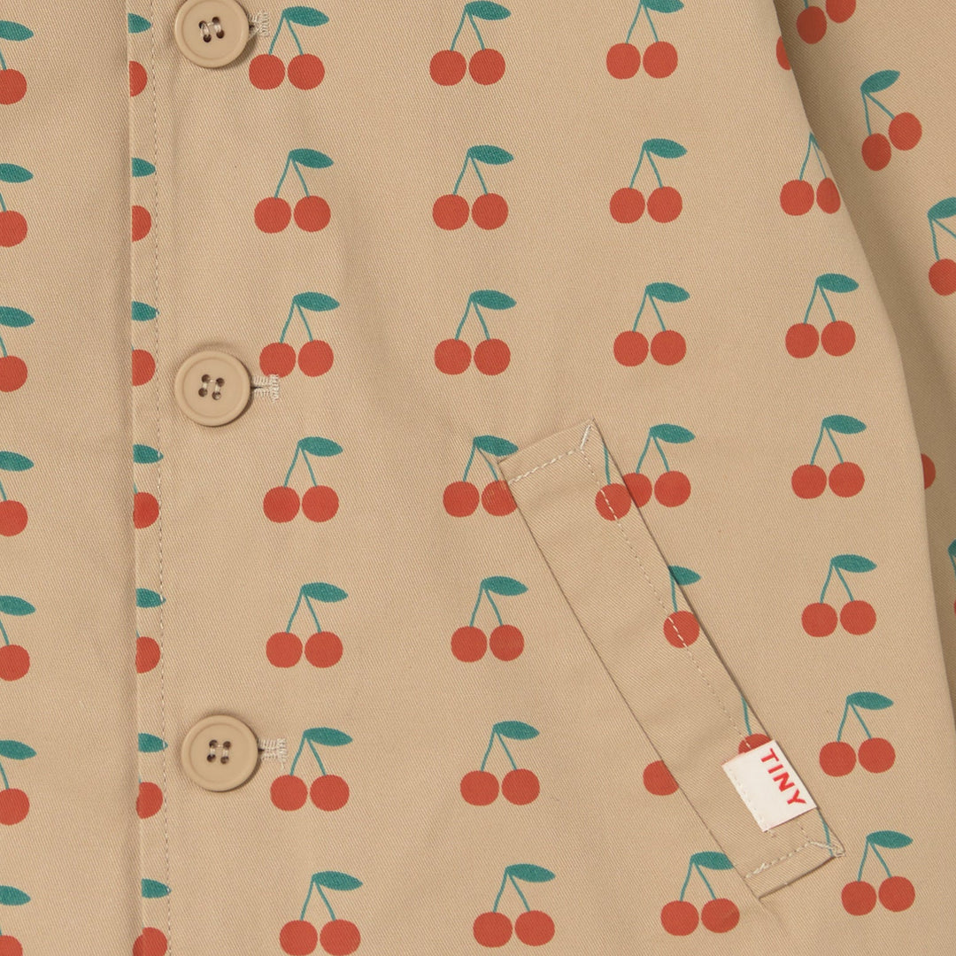 Cherries Trench Coat in Dark Vanilla