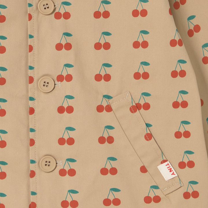 Cherries Trench Coat in Dark Vanilla