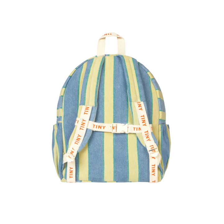 Retro Stripes Backpack in Light Wash Denim