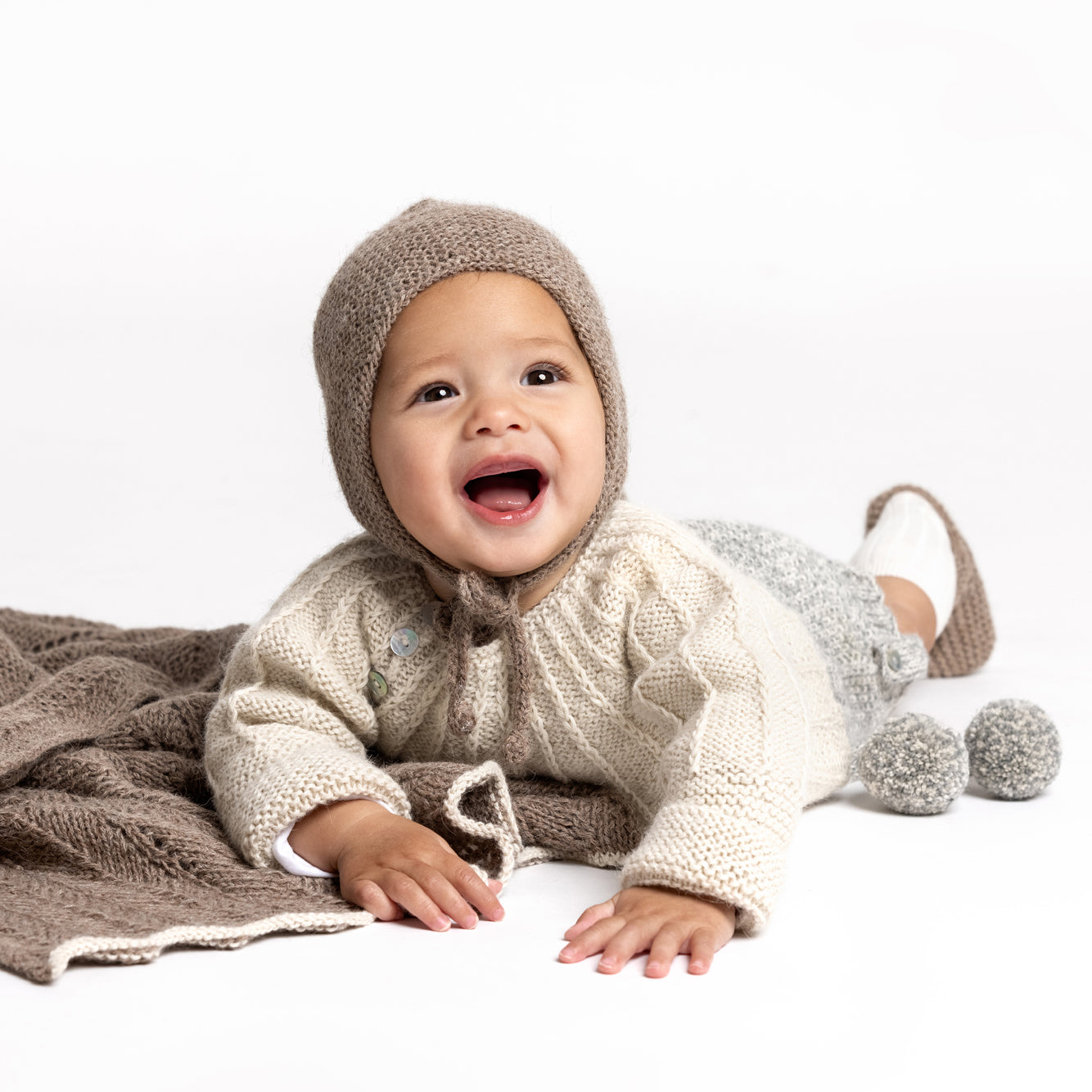 MILLÉSIME Stella & Philippa Knit Baby Set - Cloud