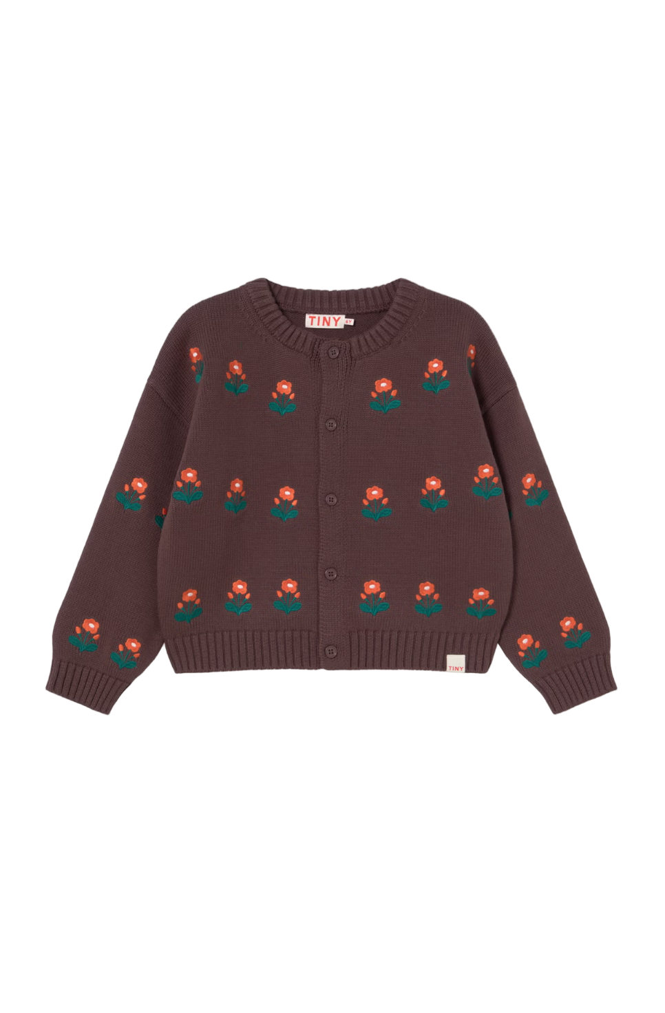 Flowers Cardigan in Dark Brown