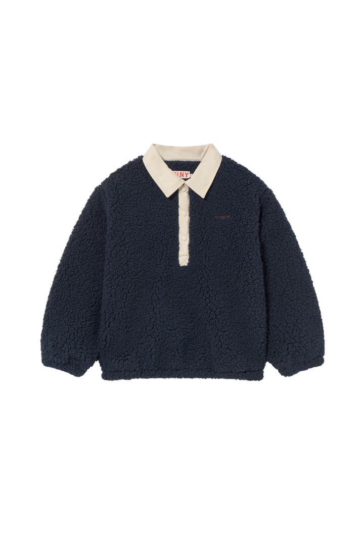 Sherpa Collar Sweatshirt in Navy