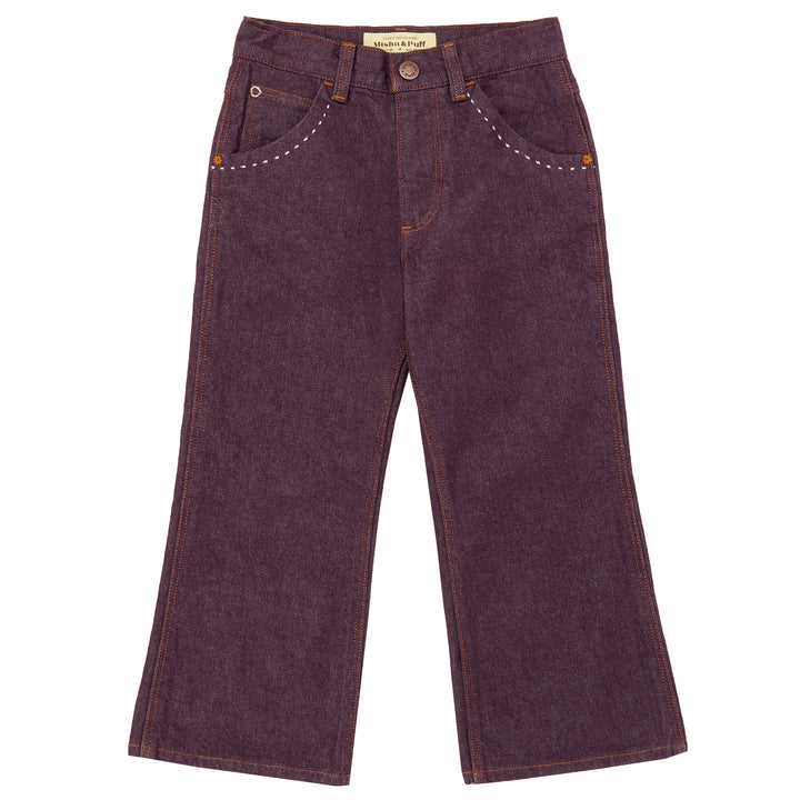 MISHA & PUFF Slim Flared Jeans - Aubergine Denim
