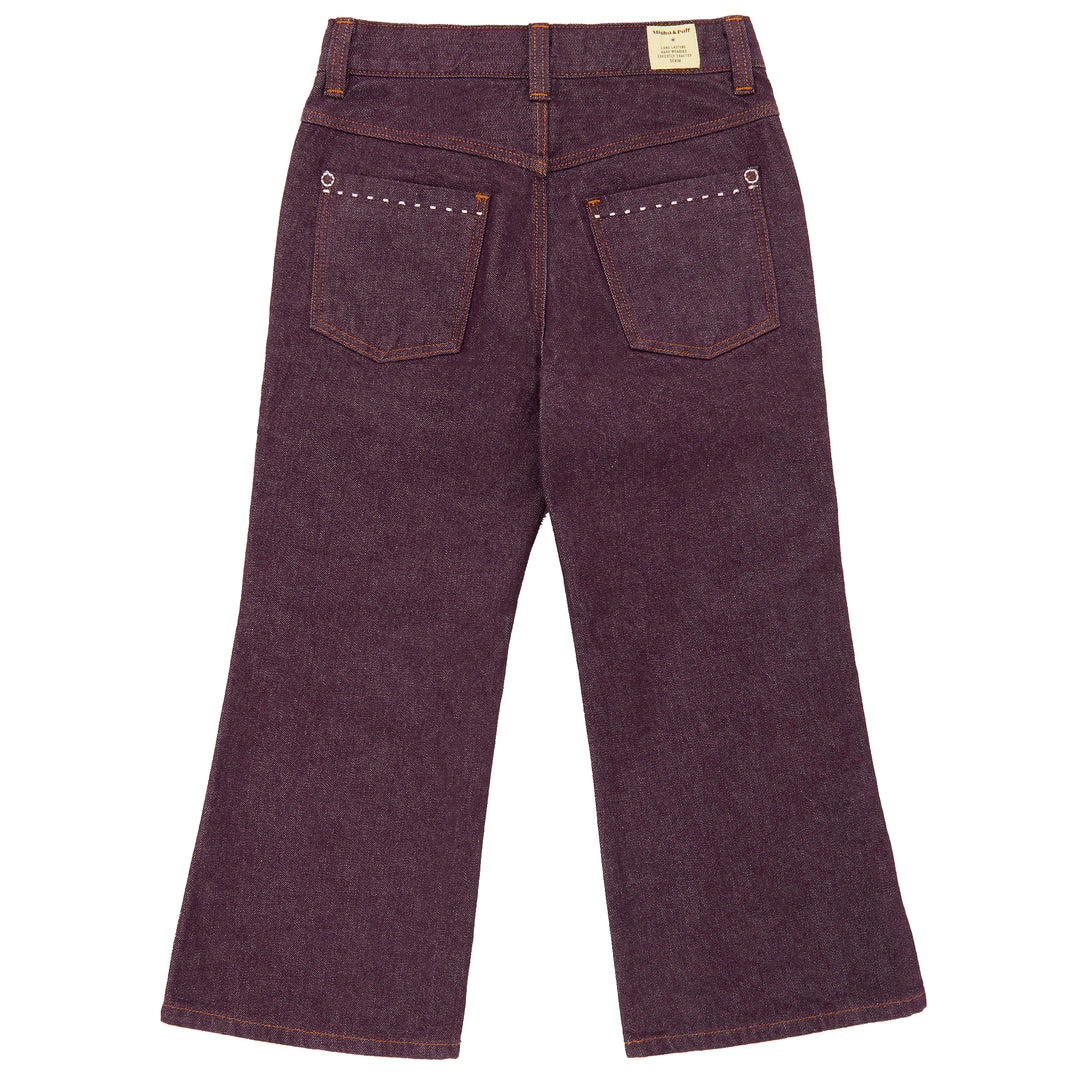 MISHA & PUFF Slim Flared Jeans - Aubergine Denim