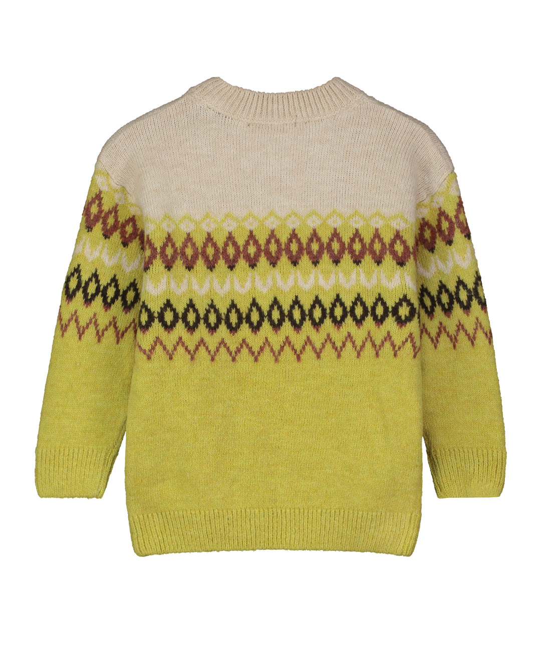Graphic Jacquard Sweater in Yellow/Cream/Red