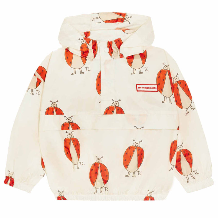 Ladybug Allover Windbreaker in Ecru