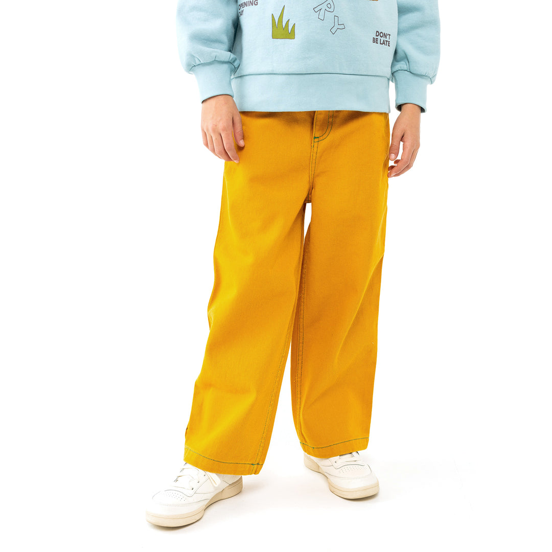 TINY COTTONS Straight Leg Contrast Jeans