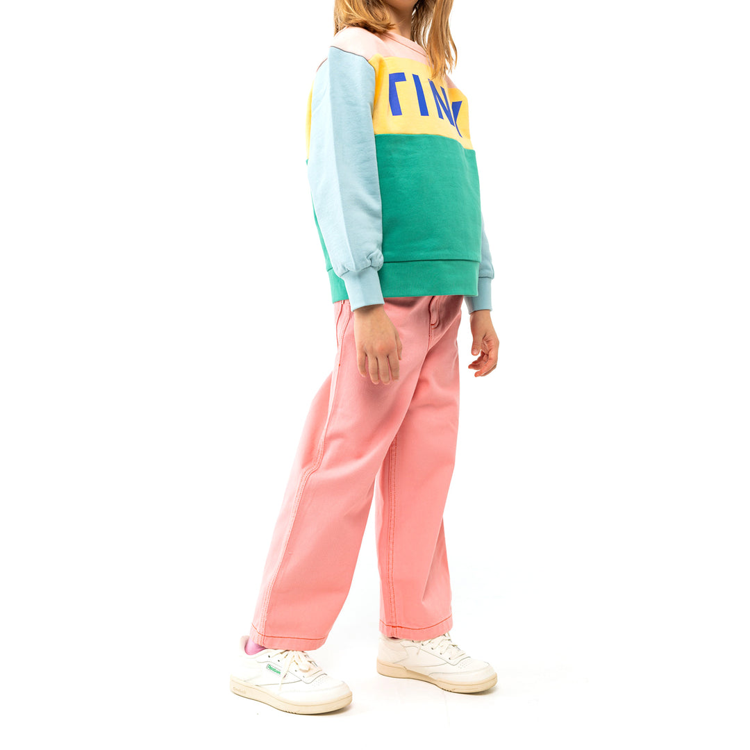 TINY COTTONS Straight Leg Contrast Jeans