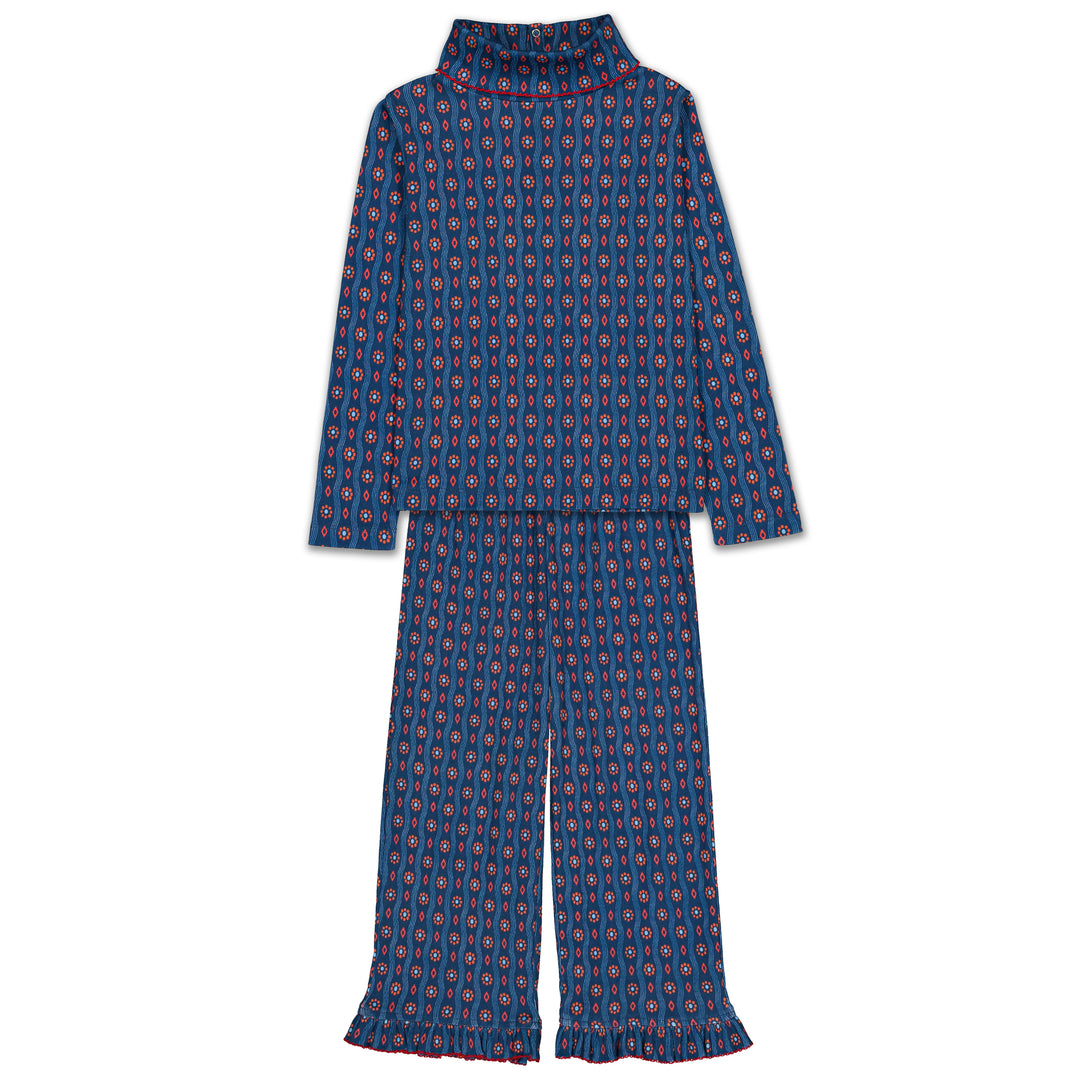 Twiggy Turtleneck Set in Wavy Navy