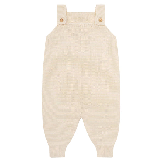 Undied Cotten Knit Salopette - Ecru