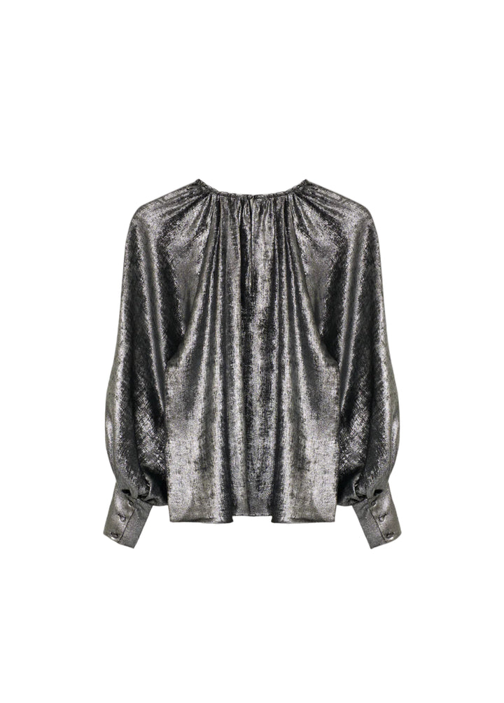 Uxia Woman Blouse in Silver