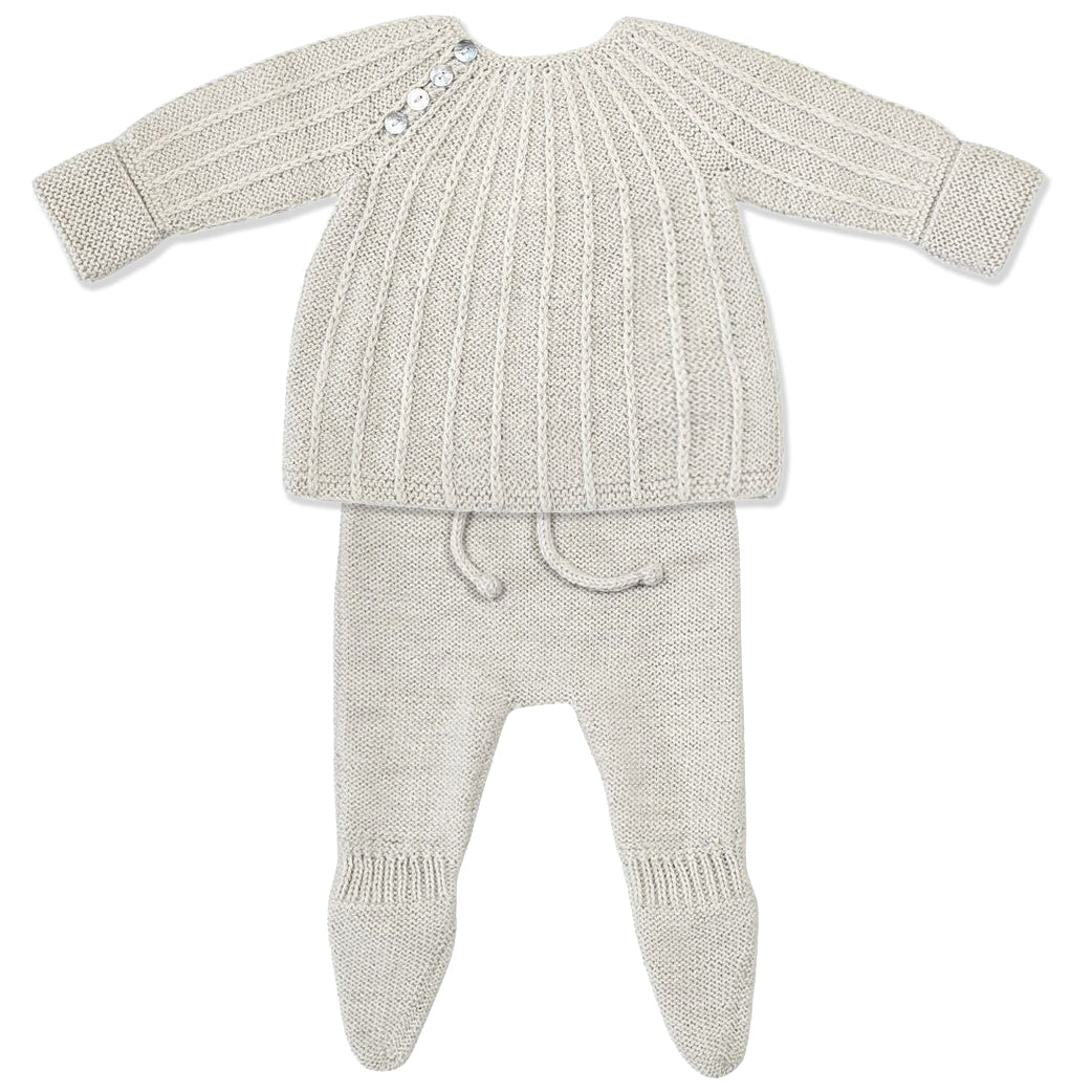 Stella & Philippa Knit Baby Set in Cloud