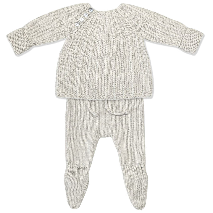 Stella & Philippa Knit Baby Set in Cloud