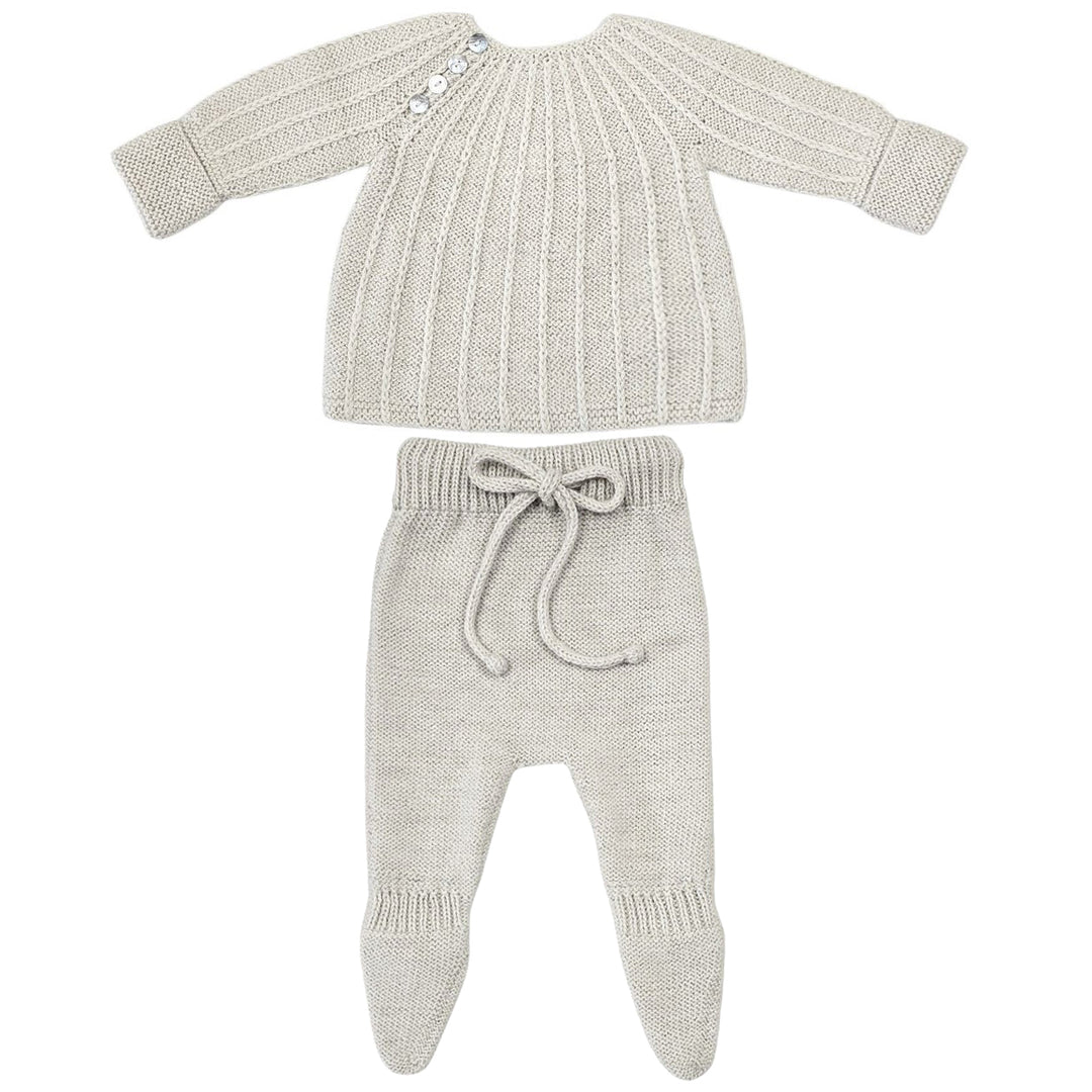 Stella & Philippa Knit Baby Set in Cloud