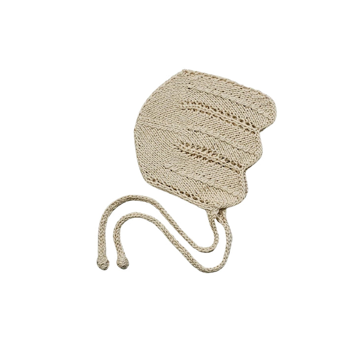 Heirloom Lace Pima Cotton Bonnet in Linen