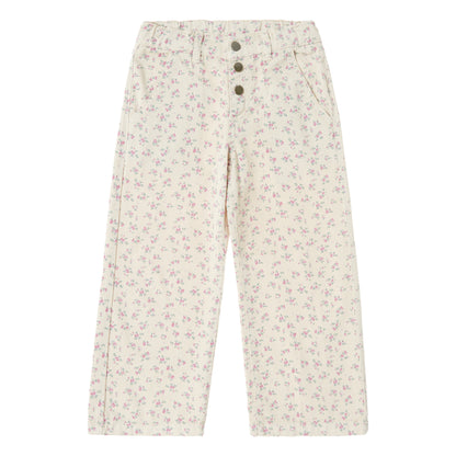 Twill Flowers Palazzo Pants