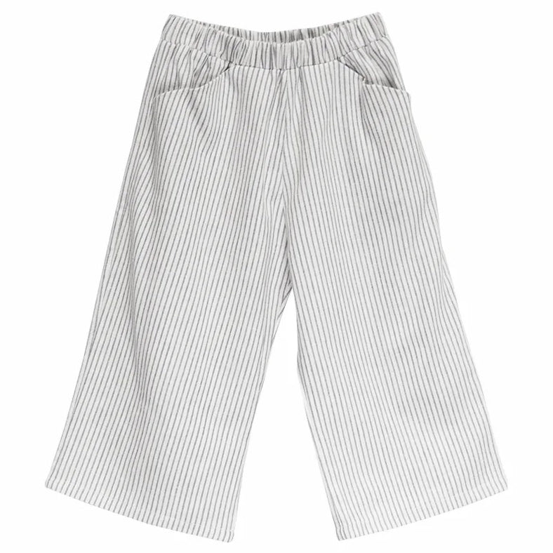 Woven Culotte in French Blue Stripe