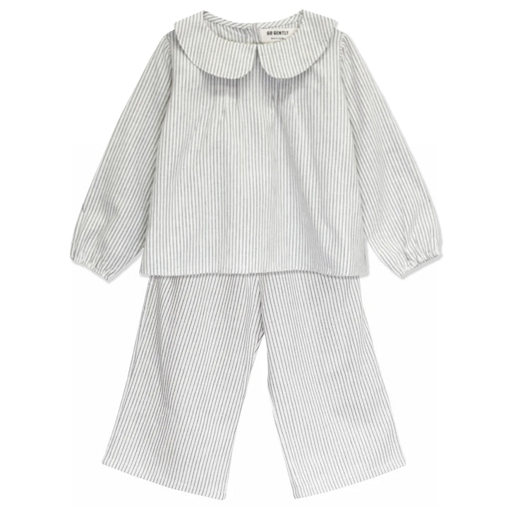 Goldie Baby Pants Set in French Blue Stripe