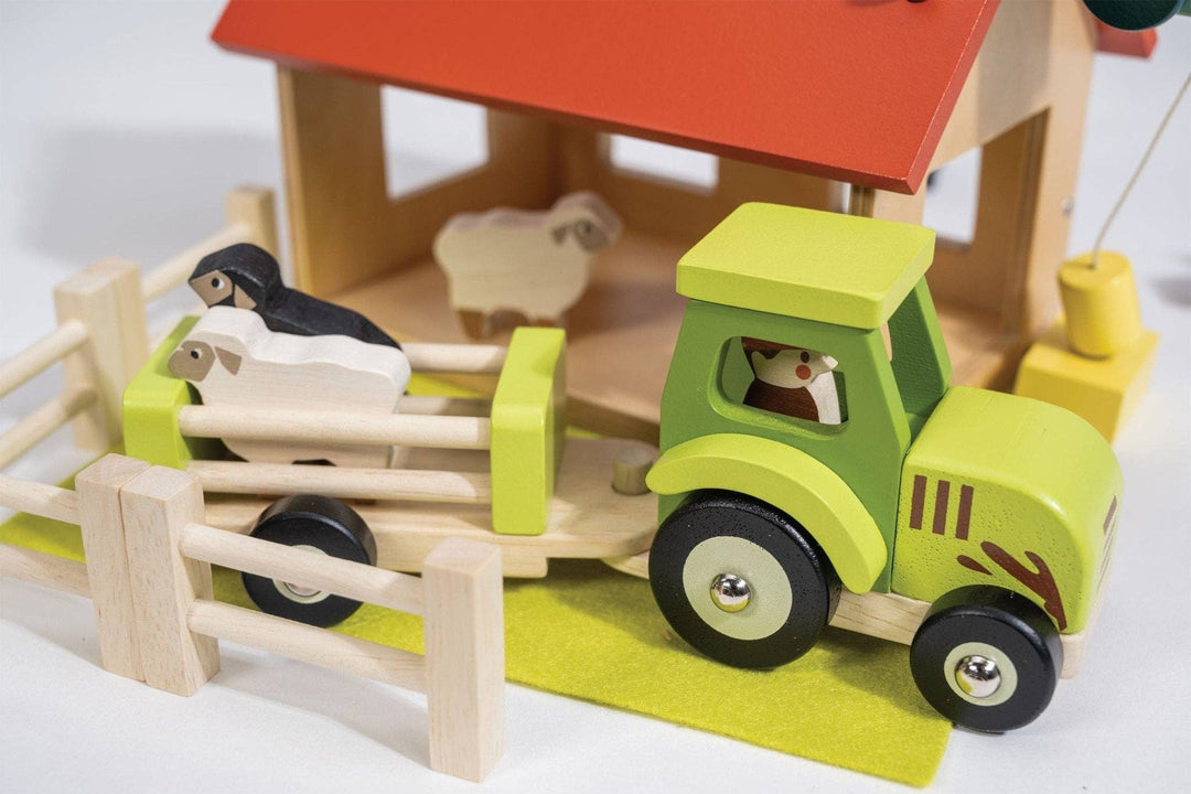 Wooden Tractor and Trailer