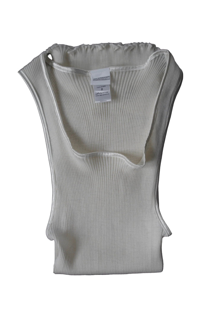 Alpina Wool & Silk Rib Top in Ivory