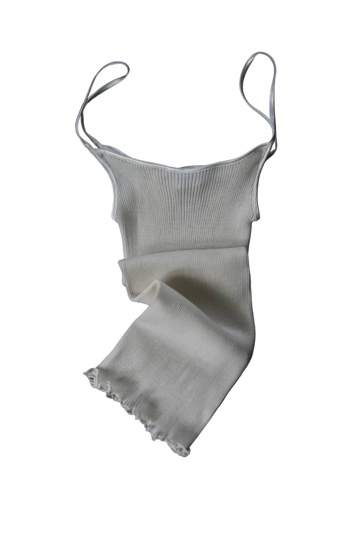 Alpina Wool & Silk Rib Tank Top in Ivory