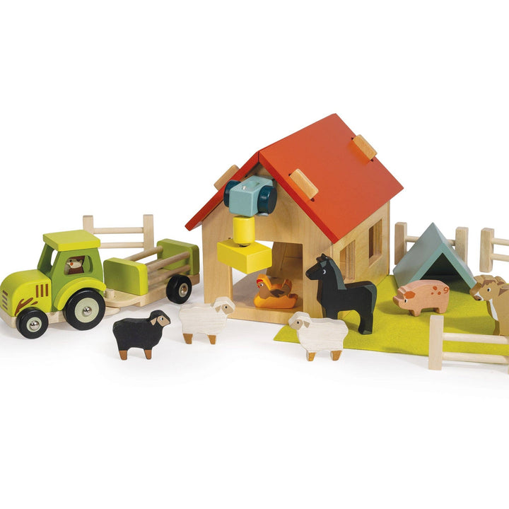 Wooden Tractor and Trailer
