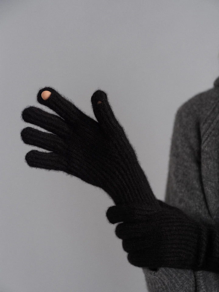 Cashmere Ribbed Gloves