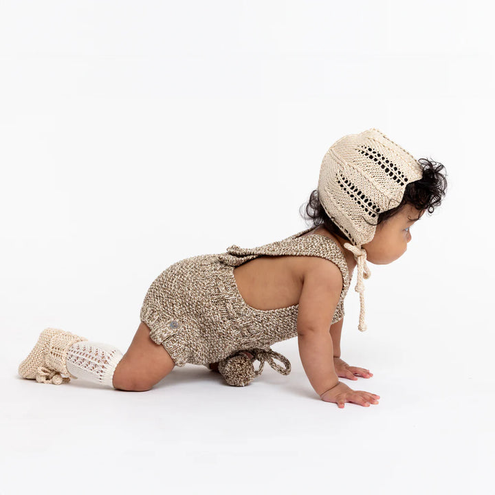 Heirloom Lace Pima Cotton Booties in Linen