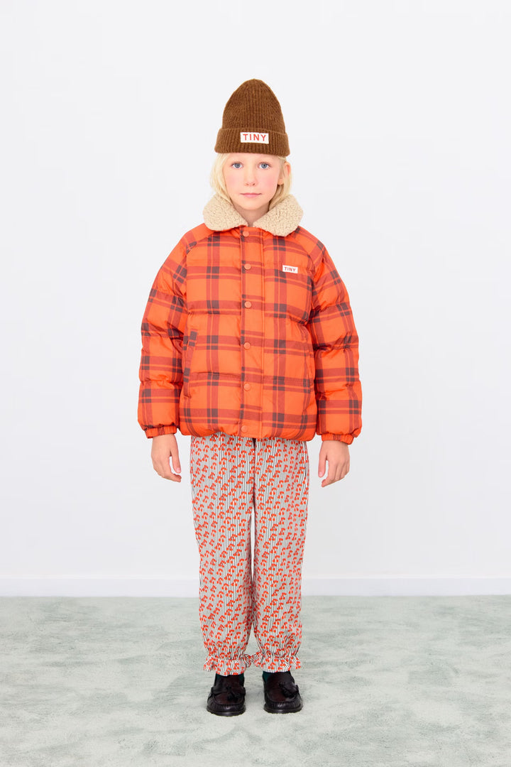 Check Padded Jacket in Summer Red