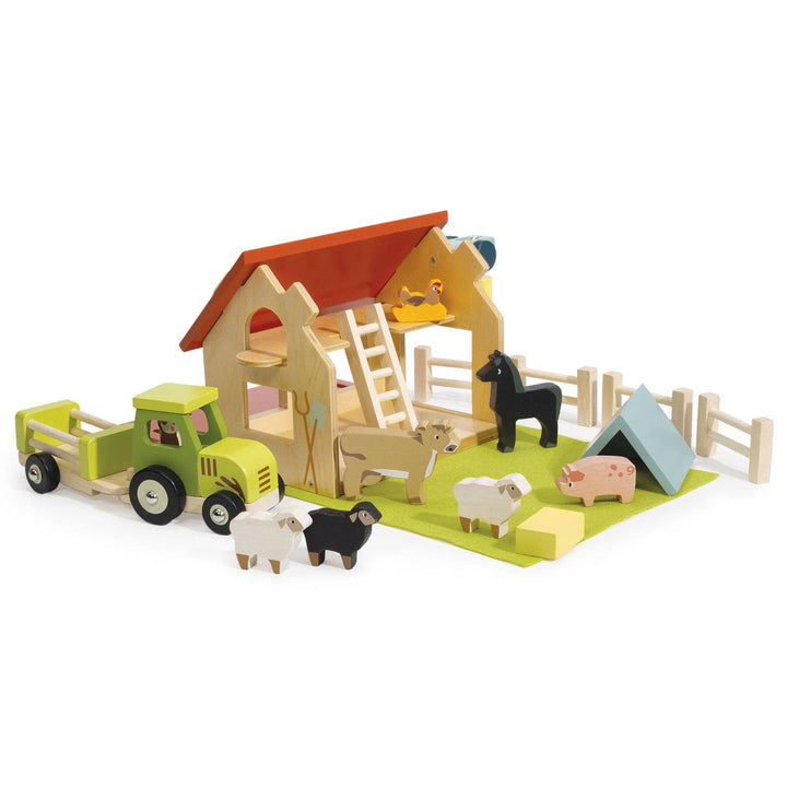 Wooden Tractor and Trailer