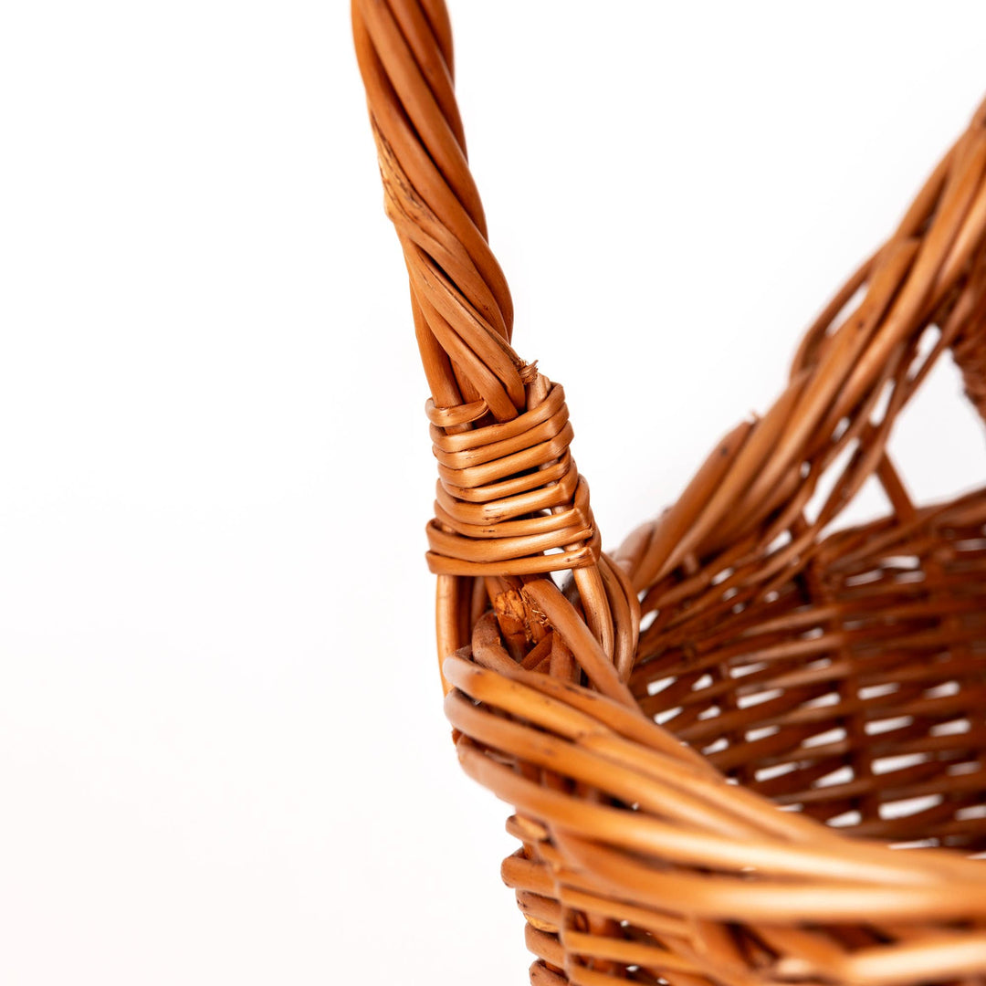 Wicker Pram with Knitted Blanket