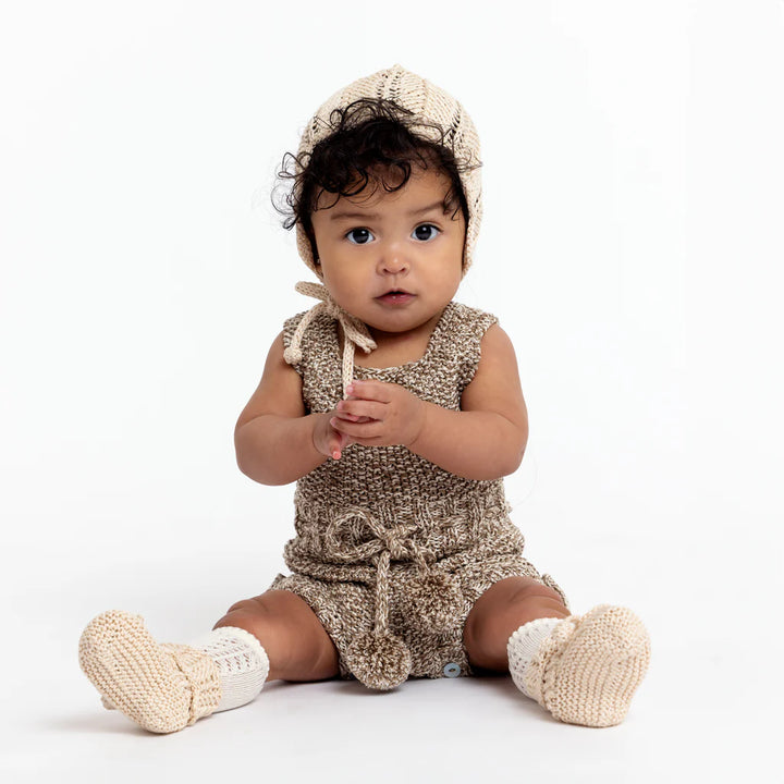 Heirloom Lace Pima Cotton Bonnet in Linen