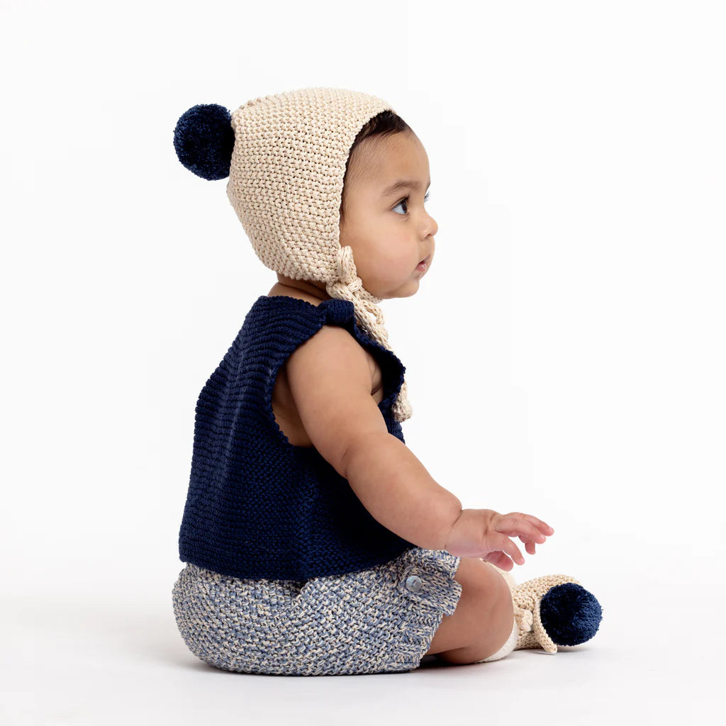 Atticus Pima Cotton Bloomer Set in Indigo