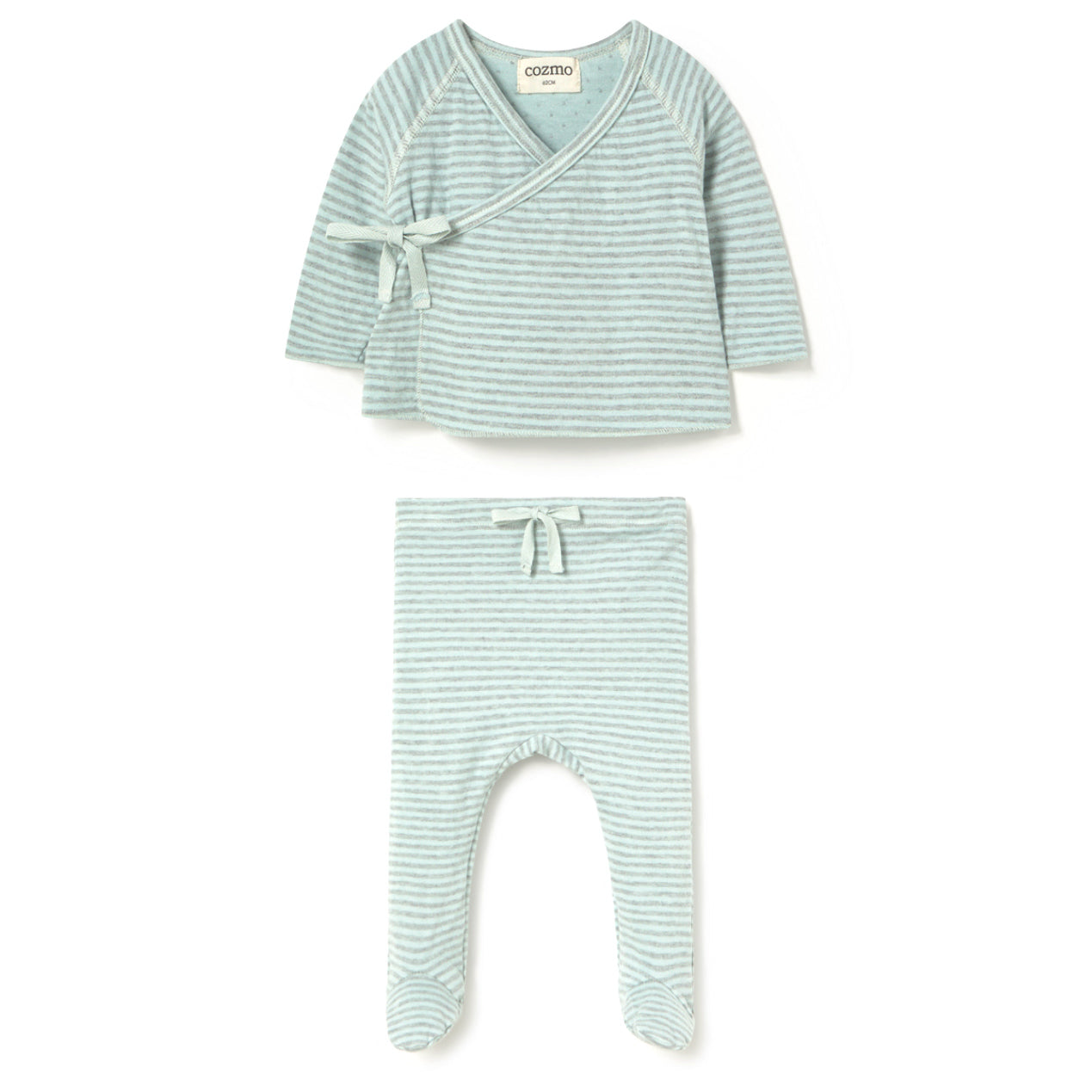MY LITTLE COZMO Double Faced Jersey Baby Set - Misty Blue