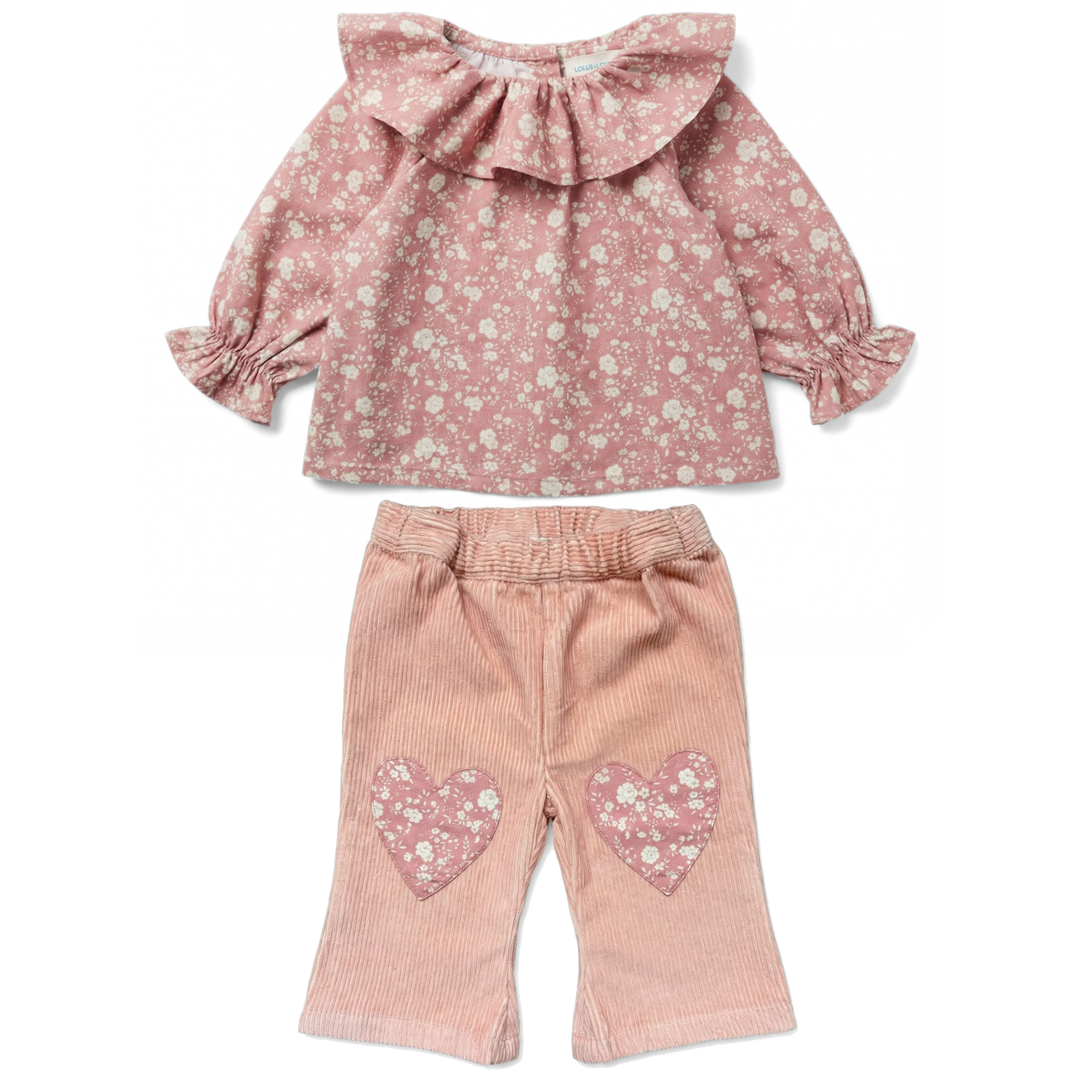 Lilie Floral Baby Set In Pink