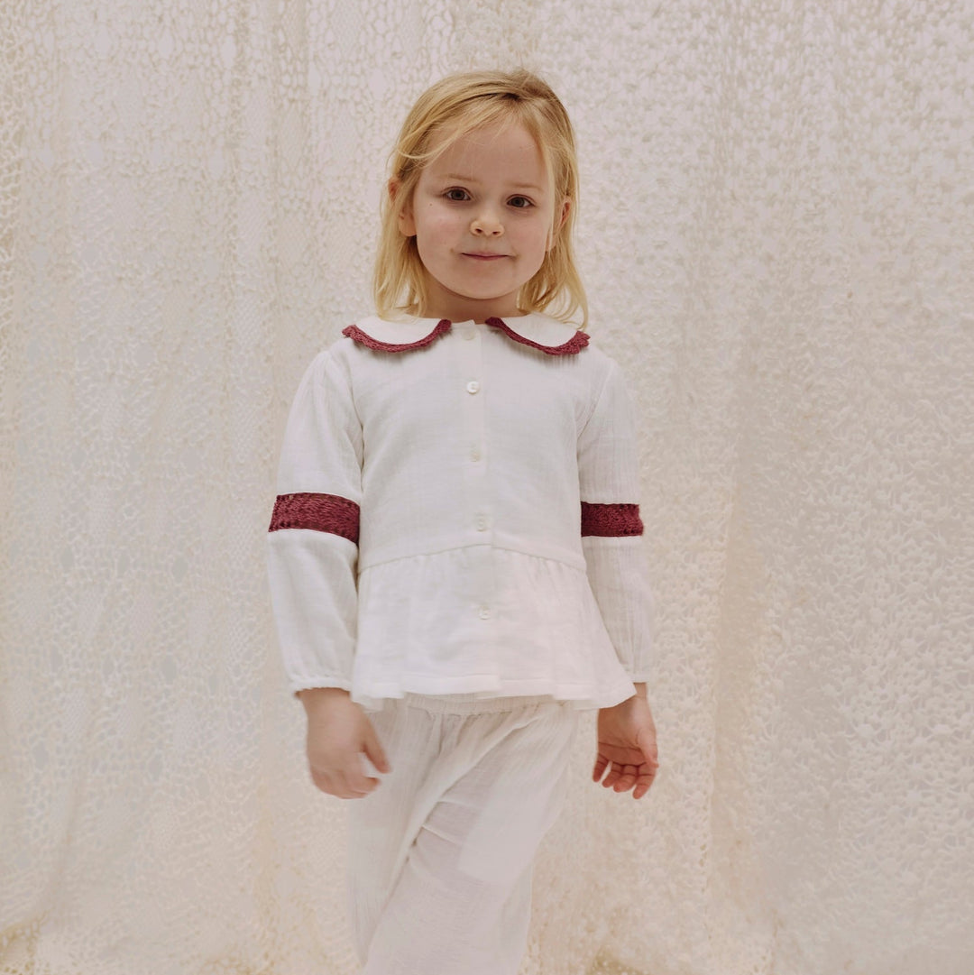 Olga Peplum Blouse in Brown